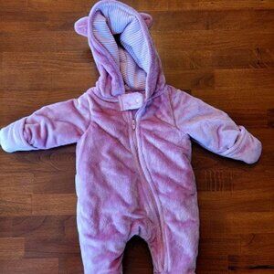 New Girls Newborn Fleece Onesie Pink Fox